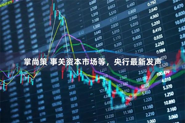 掌尚策 事关资本市场等，央行最新发声